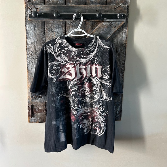 Men's Y2K Skin Graphic T-Shirt Faded Black - Picture 1 of 3